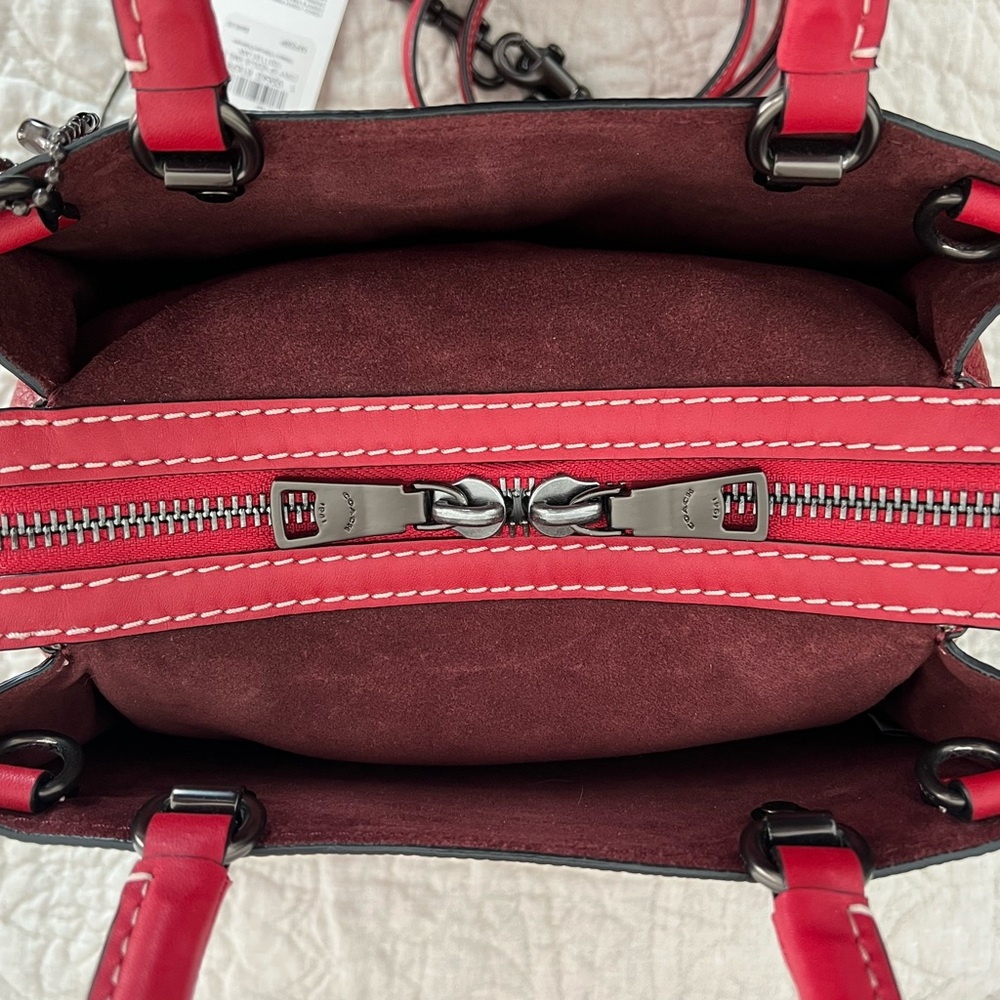 Coach Red Satchel with Playful Cartoon Patches - Picture 2 of 9
